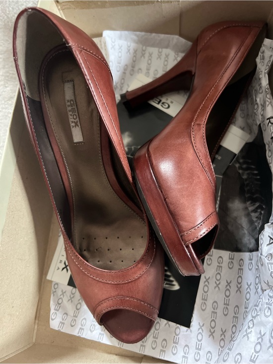 Geox Shoes - Geox Beautiful Brown/Tan Leather Open Toe Heels